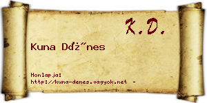 Kuna Dénes névjegykártya